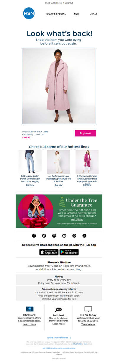 Lucky You, It's Back! G by Giuliana Black Label Knit Teddy...