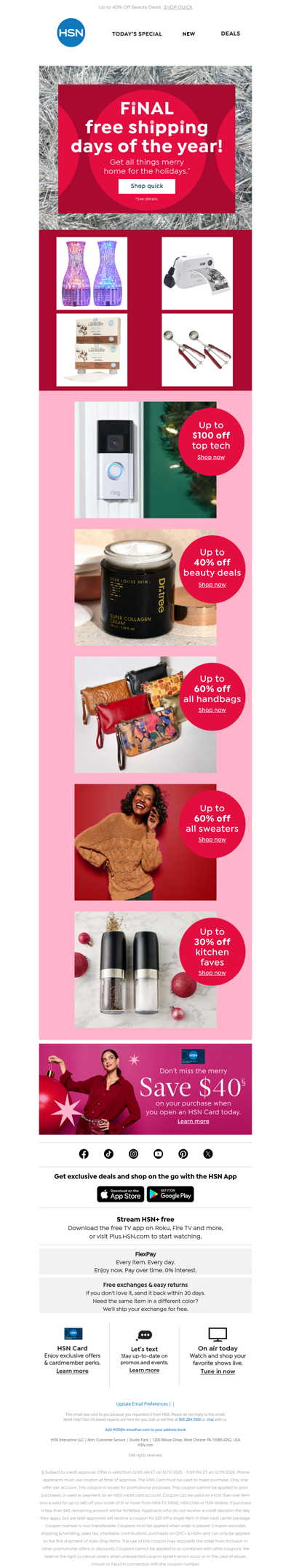 🗣️📢 Final Free Shipping Days of the Year