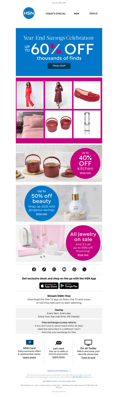 Year End Savings Celebration!