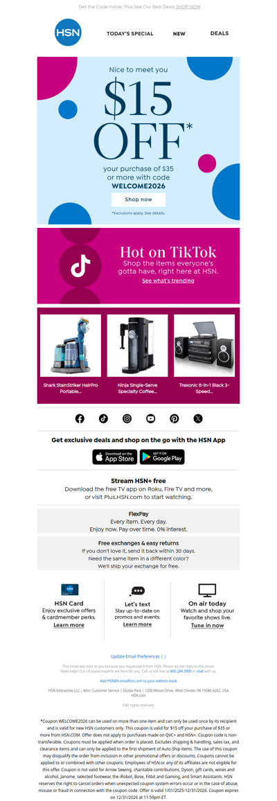 Save $15 on Your Next Order 🛍️