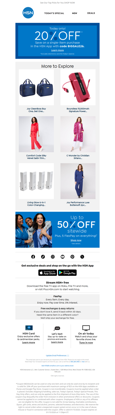 20% Off! Today Only in the HSN App 📲