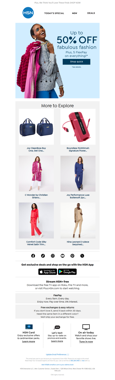 Up to 50% Off Fashion Inside