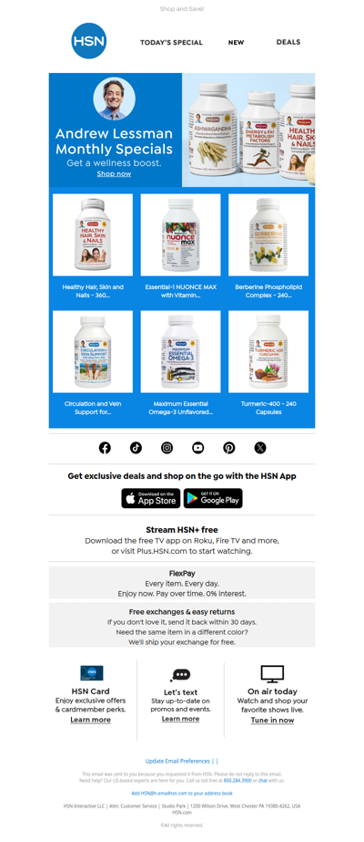 Andrew Lessman Monthly Specials