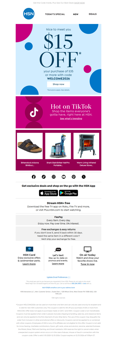 Save $15 on Your First Order 🛍️