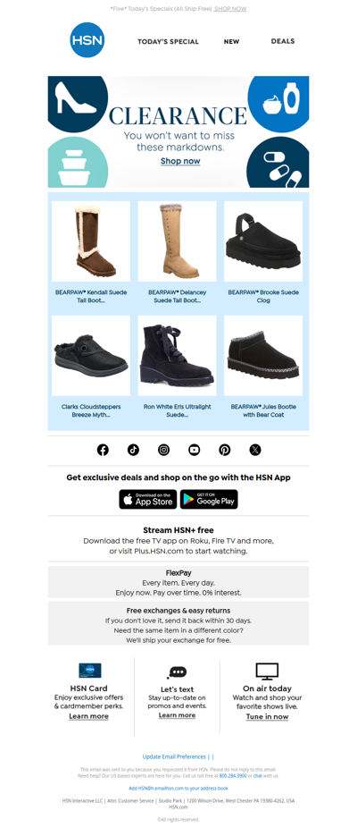 Clearance Savings Just for You