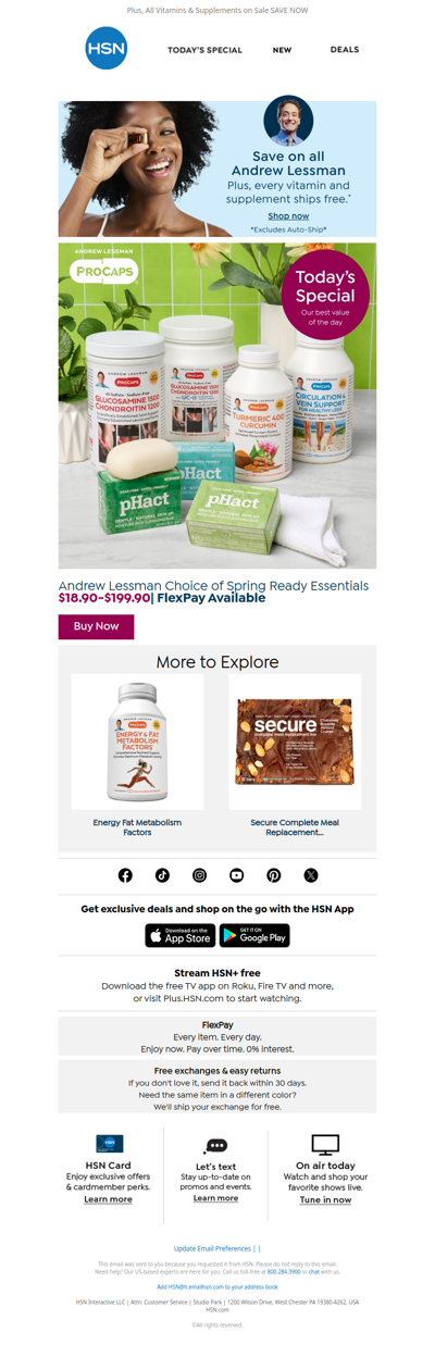 Get Ahead: Shop Andrew Lessman Today’s Special Early