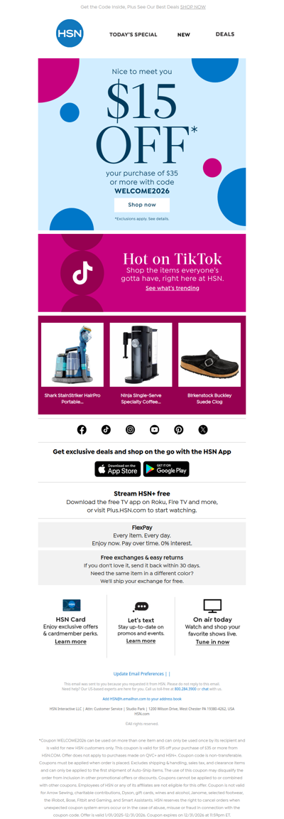 Save $15 on Your First Order 🛍️