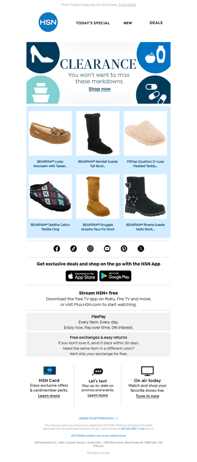 Clearance Savings Just for You