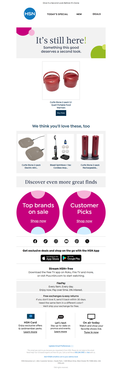 It's Still Here! Curtis Stone 2-pack 1.2-Quart Portable Food Warmers