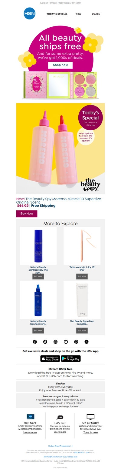 All Beauty Ships Free! Plus, We Spy a Deal 🔍