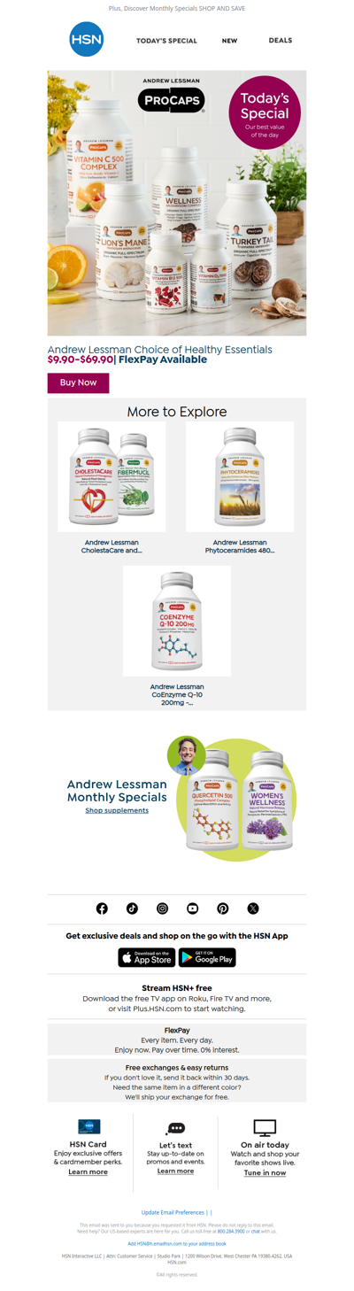Save on Andrew Lessman's Top Picks for You