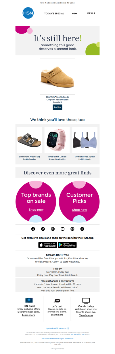 It's Still Here! BEARPAW® Scottie Suede Clog with Rain and Stain Repellent