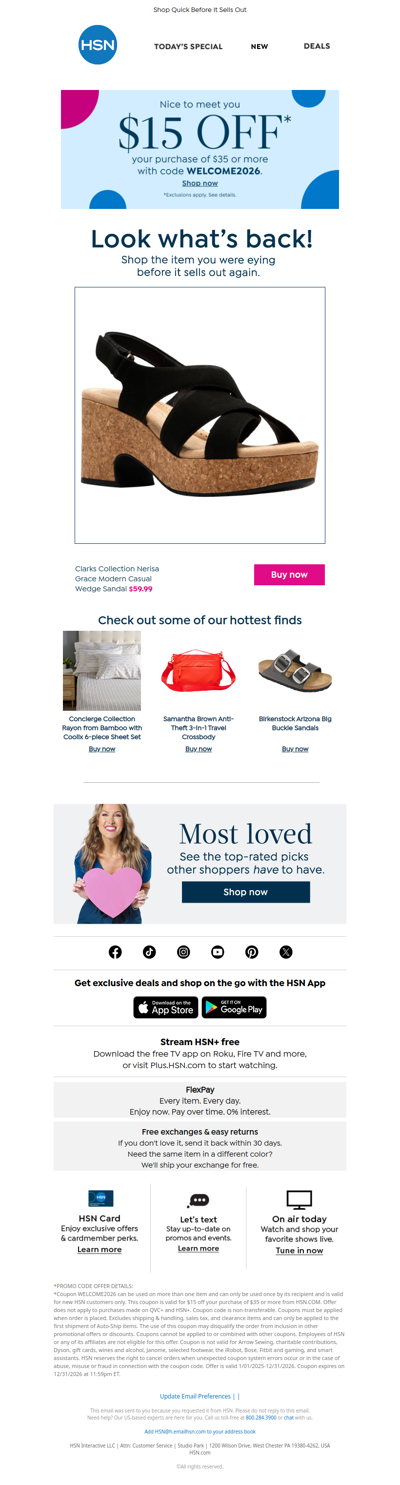 Lucky You, It's Back! Clarks Collection Nerisa Grace...