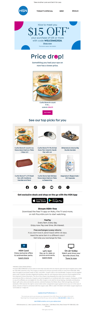 Price Drop! Curtis Stone 16-count 6 oz. Faroe Island Salmon Filets