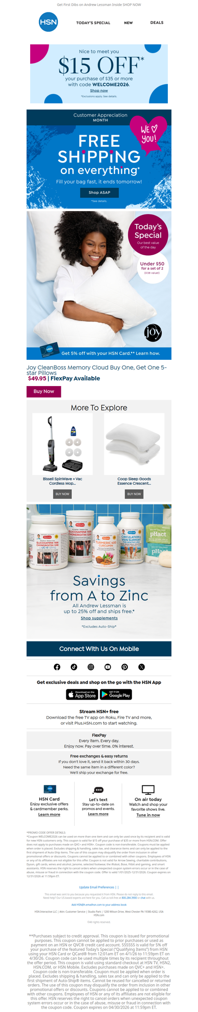 Free Shipping Sitewide + 2 Pillows for 1 Dreamy Price 🤩