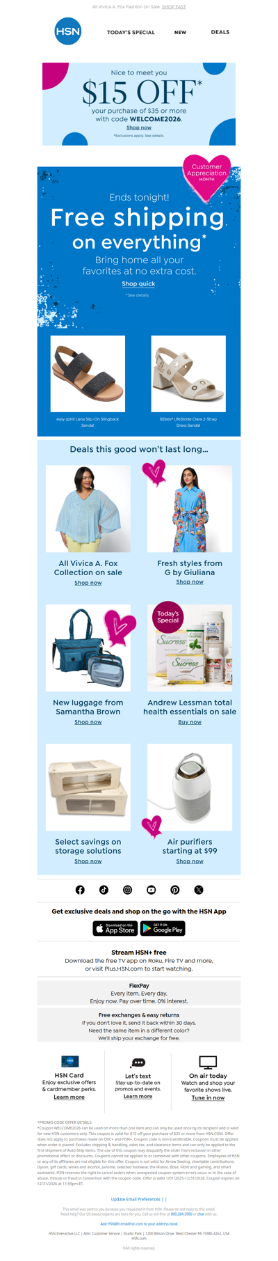 Quick, Free Shipping Sitewide Ends Tonight!