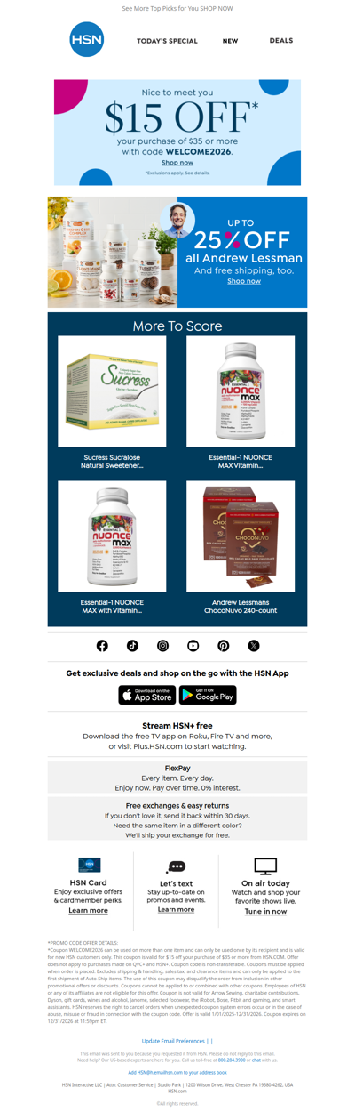 Free Shipping on All Andrew Lessman!