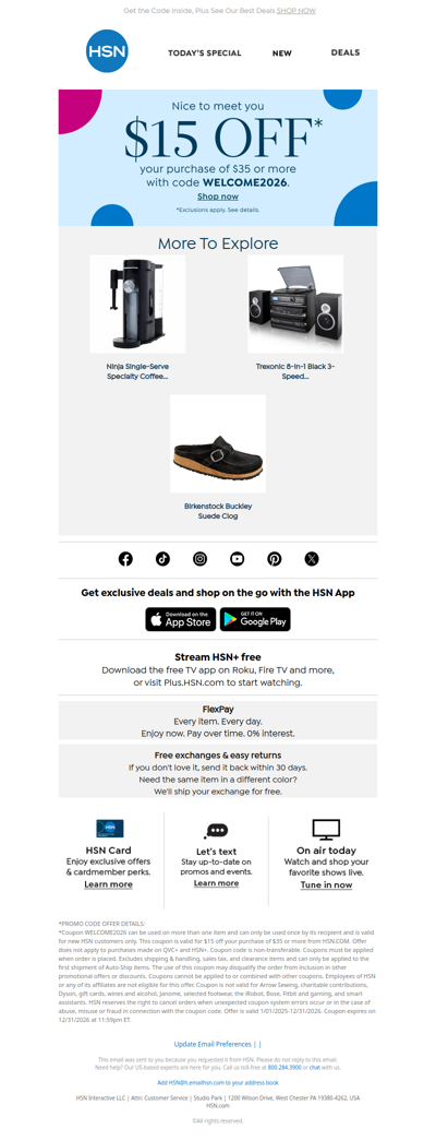 $15 Off Your First Order!