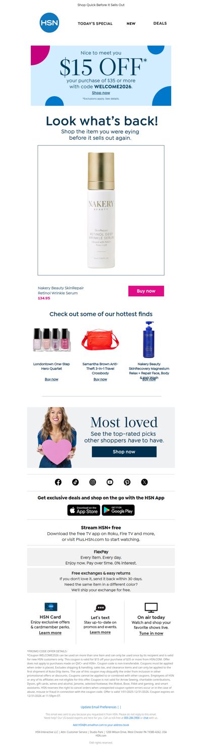 Lucky You, It's Back! Nakery Beauty SkinRepair Retinol...