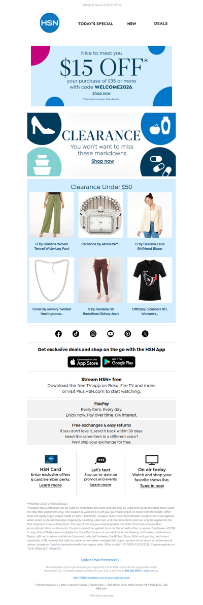 Clearance Savings Just for You