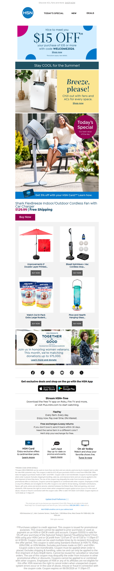 Take the Breeze To Go with Shark & Get 5 FlexPay Sitewide
