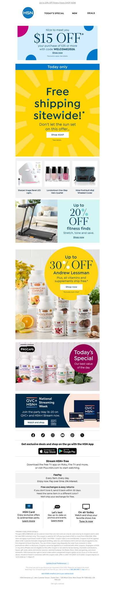 Free Shipping Sitewide! Today Only 🤩