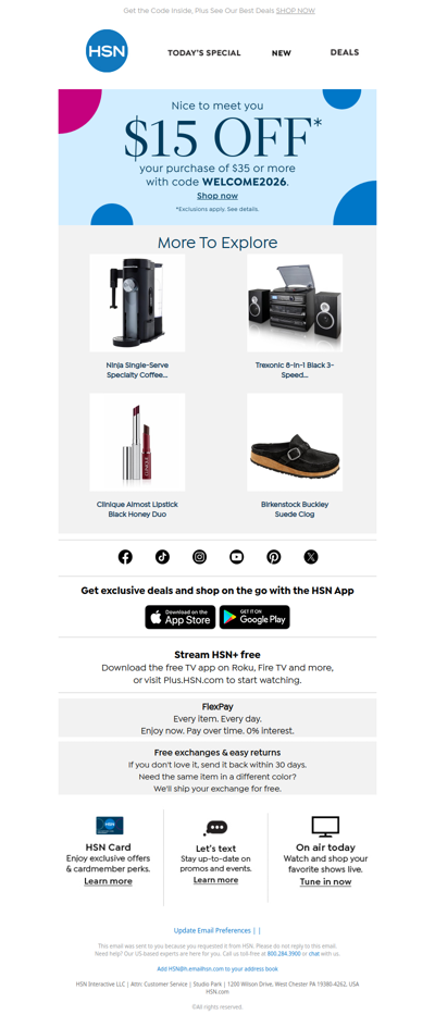 $15 Off Your First Order!