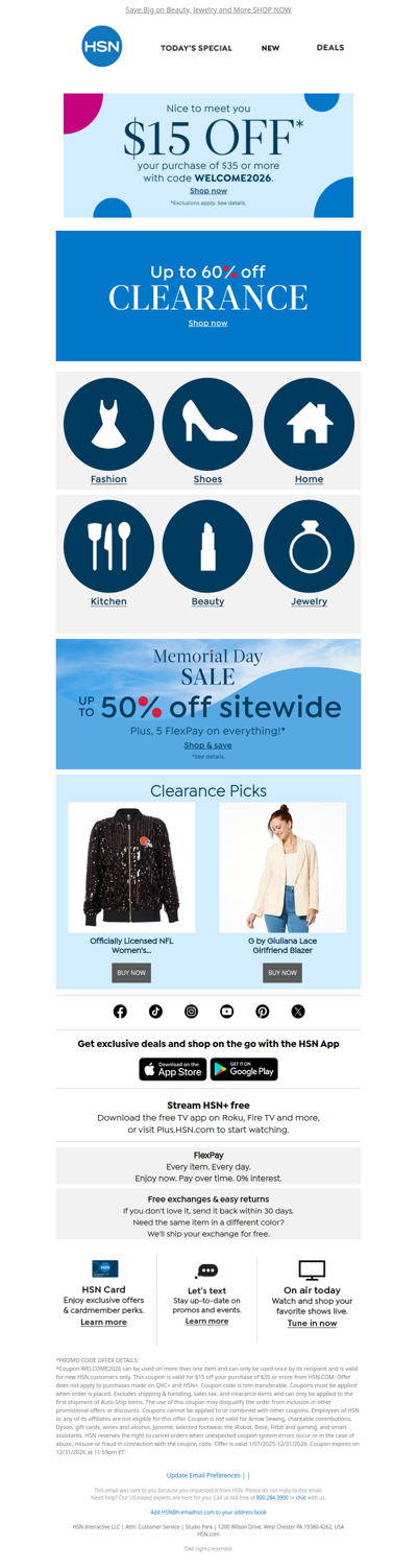 Memorial Day Clearance ⭐ Up to 60% Off