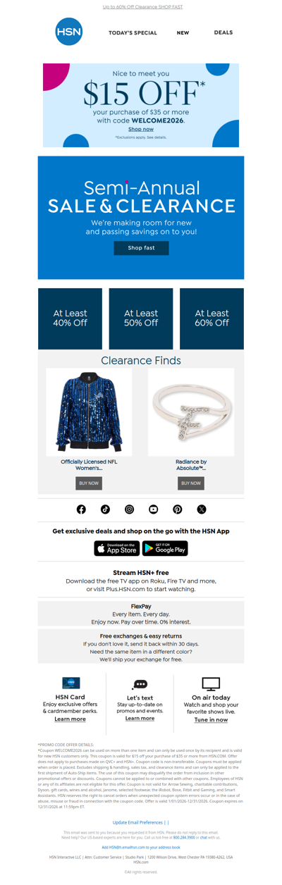 Last Call! Up to 60% Off Clearance