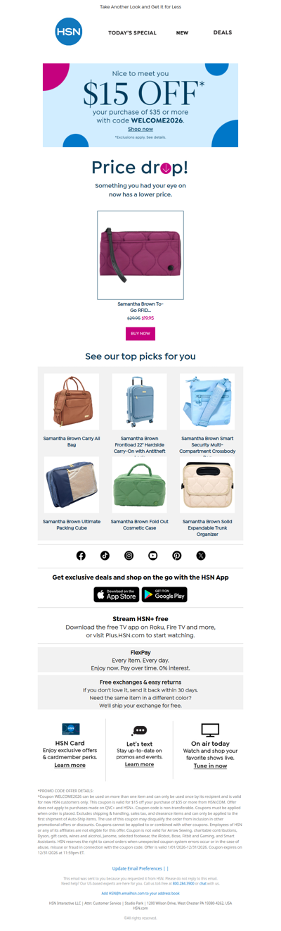 Price Drop! Samantha Brown To-Go RFID Travel Wallet