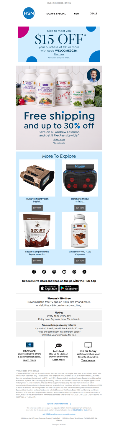 Hurry! Andrew Lessman Specials Inside