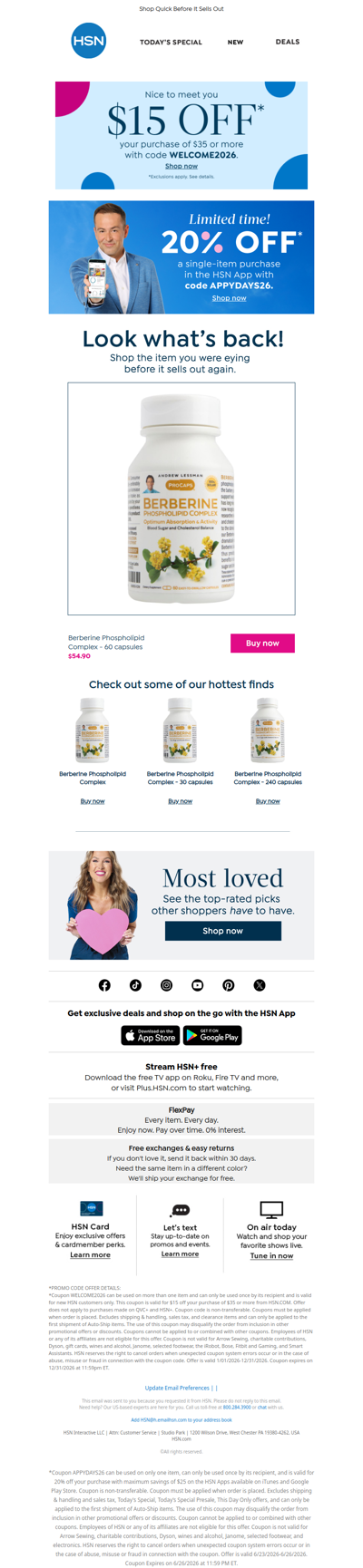 Lucky You, It's Back + 20% Off! Berberine Phospholipid Complex - 60...