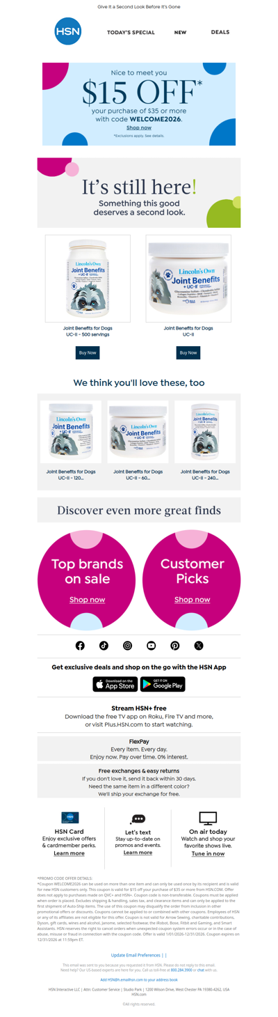 It's Still Here! Joint Benefits for Dogs UC-II - 500 servings
