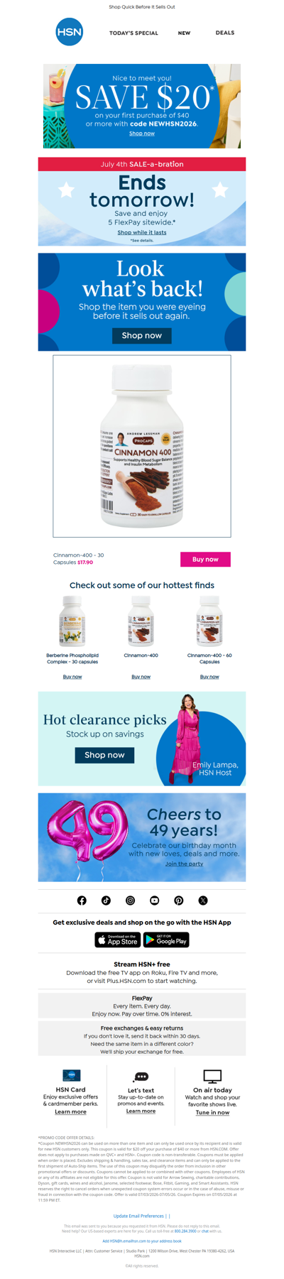 Lucky You, It's Back + July 4th Sale! Cinnamon-400 - 30 Capsules