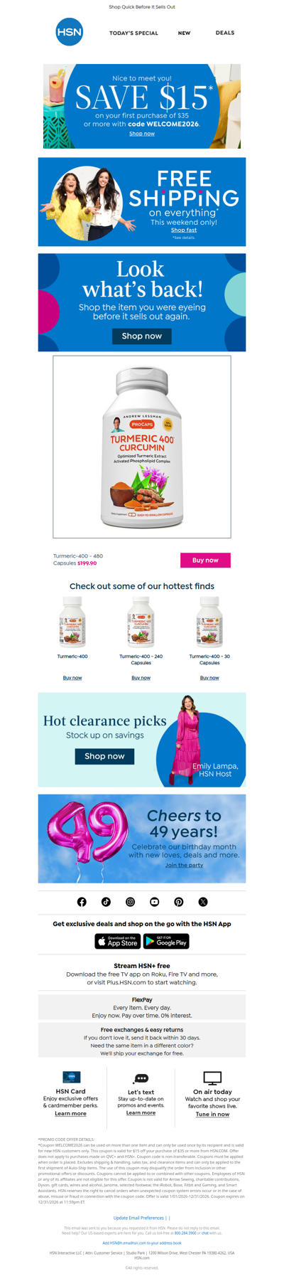 Lucky You, It's Back + Free Shipping! Turmeric-400 - 480 Capsules