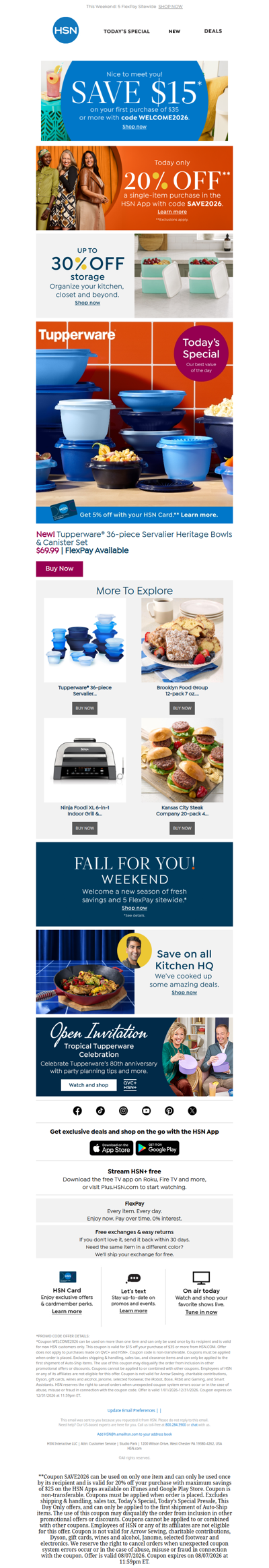 A Tupperware Deal & 20% Off App Coupon 📲