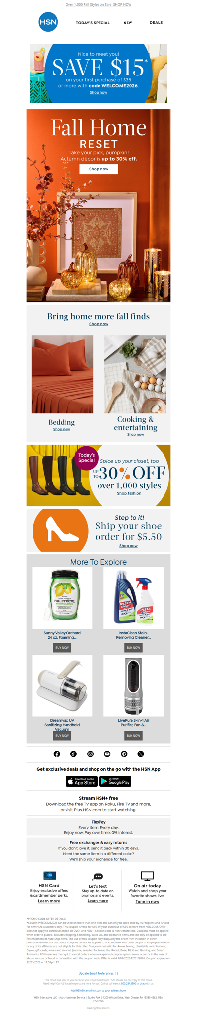 Fall Home Reset: Up to 30% Off Décor 🏡🍁