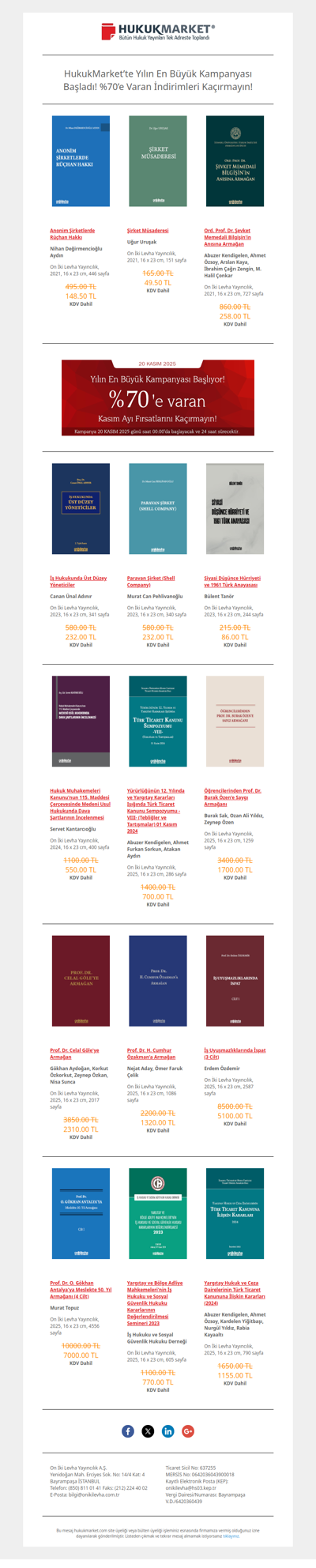 HukukMarket’te Yılın En Büyük Kampanyası Başladı! %70’e Varan İndirimleri Kaçırmayın!