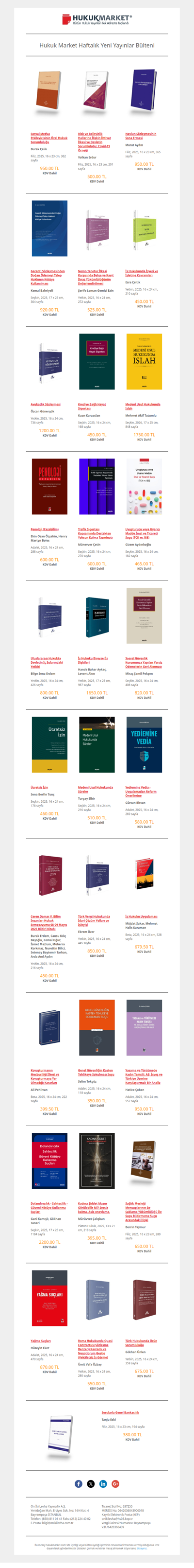 Hukuk Market- Yeni Yayınlar Bülteni ( 9 Aralık 2025)