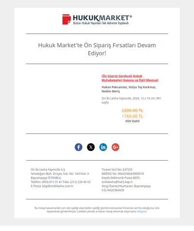 Hukuk Market'te Ön Sipariş Fırsatları Devam Ediyor!