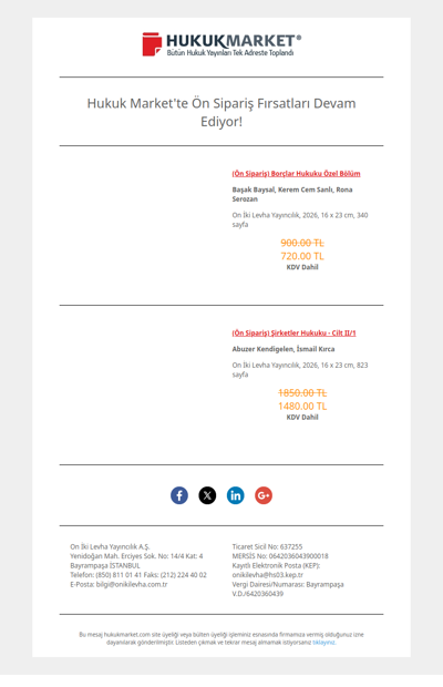 Hukuk Market'te Ön Sipariş Fırsatları Devam Ediyor!