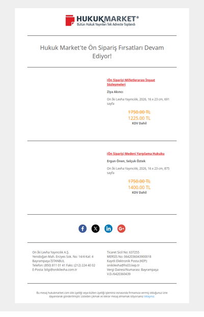 Hukuk Market'te Ön Sipariş Fırsatları Devam Ediyor!