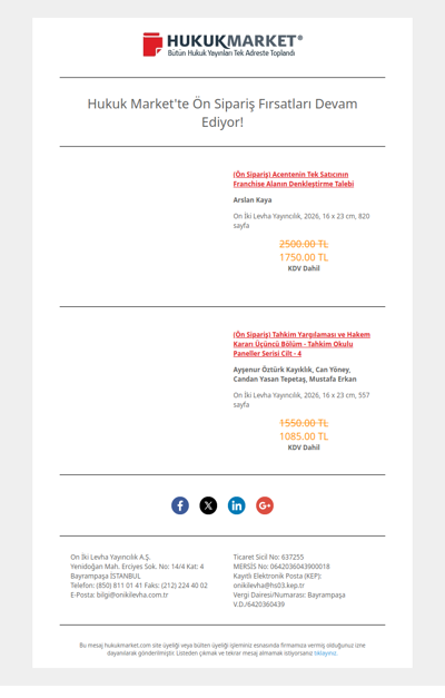 Hukuk Market'te Ön Sipariş Fırsatları Devam Ediyor!