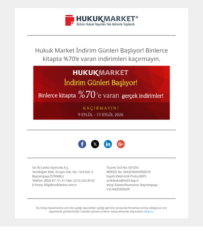 Hukuk Market İndirim Günleri Başlıyor!