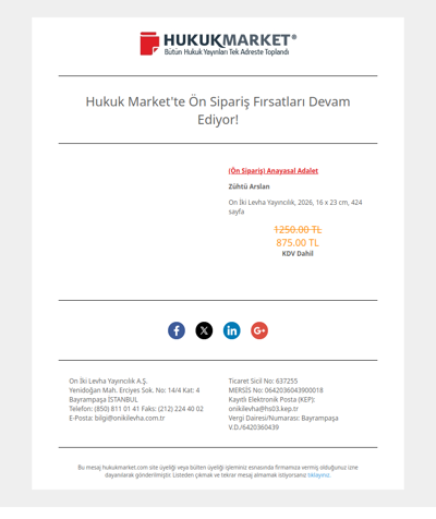Hukuk Market'te Ön Sipariş Fırsatları Devam Ediyor!