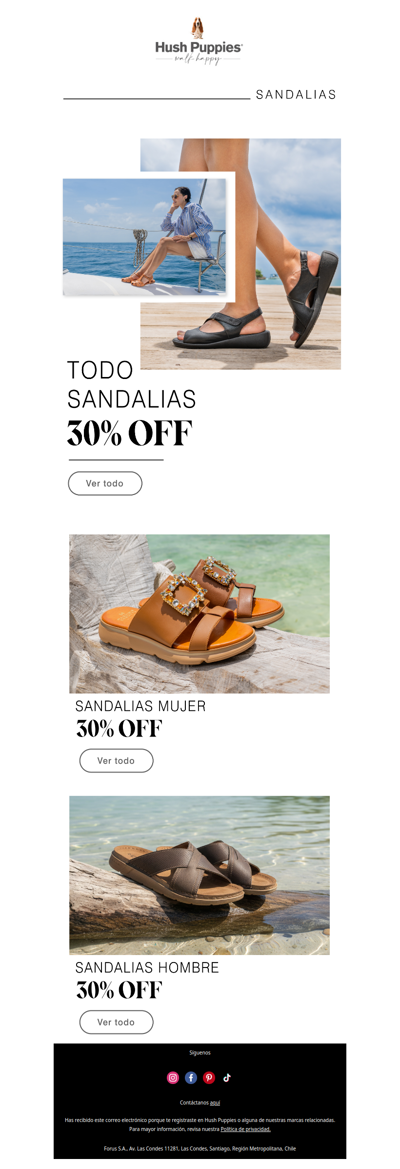 Todo sandalias 30%