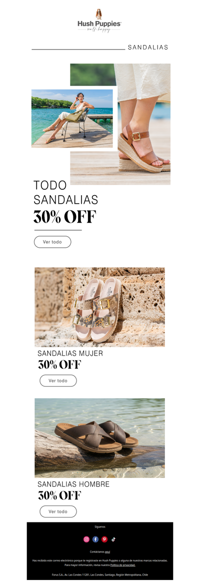 Todo sandalias 30%