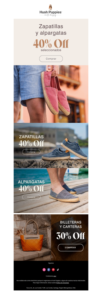 Zapatillas y alpargatas 40% off