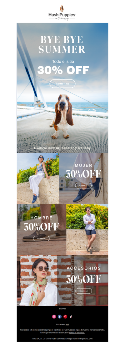 Bye bye Summer ☀️ 30% OFF EN todo el sitio