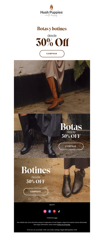 Botas y Botines desde 30% OFF